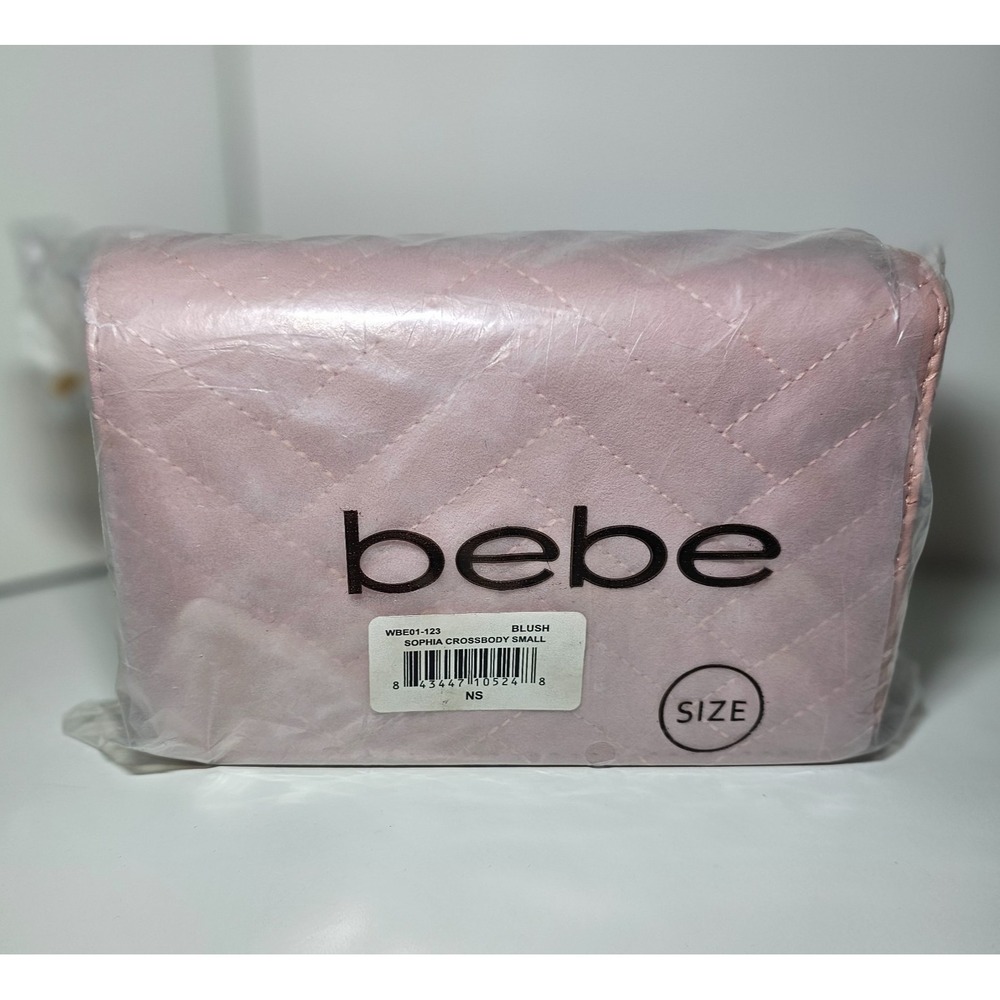 BEBE Sophia Crossbody Quilted Bag Purse Blush with Gold Chain NWT MSRP $69